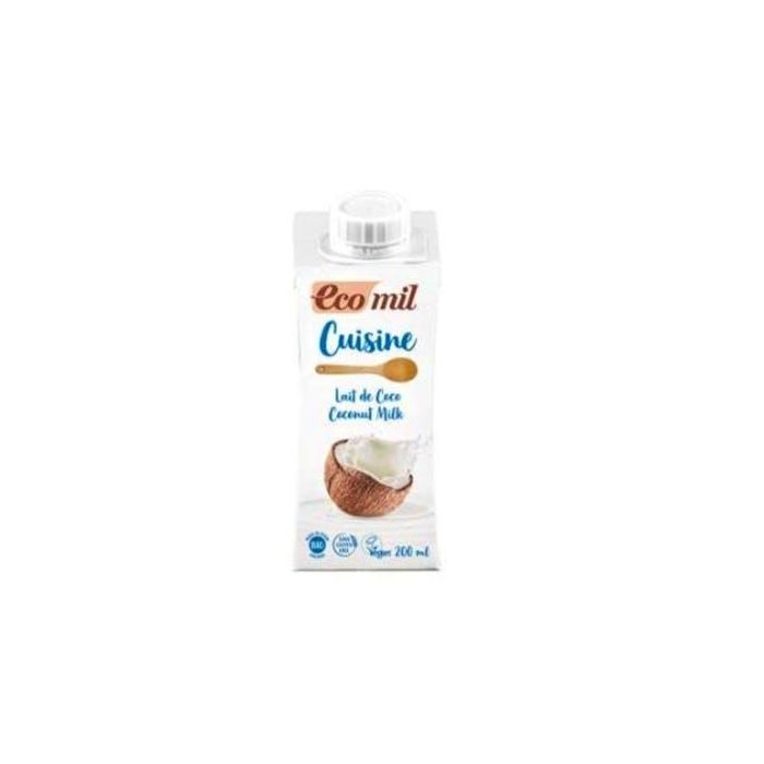 Ecomil Cuisine Coco Cocina 200ml BIO | Crema Líquida Vegana Sin Gluten para Cocinar Alternativa a Nata y Soja