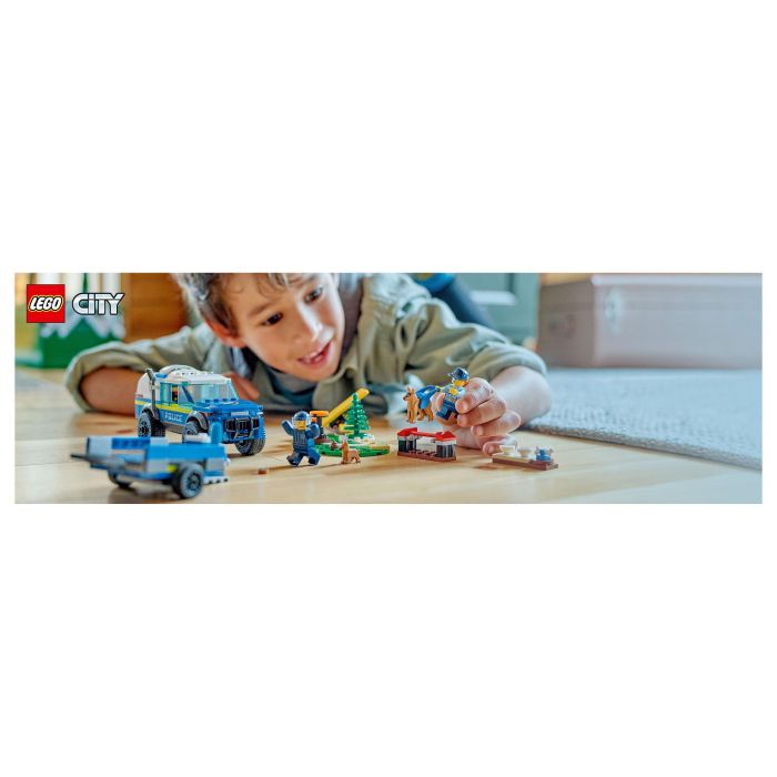 LEGO City Entrenamiento Móvil para Perros Policía, Juego Construcción 197 Piezas, Edad 5+