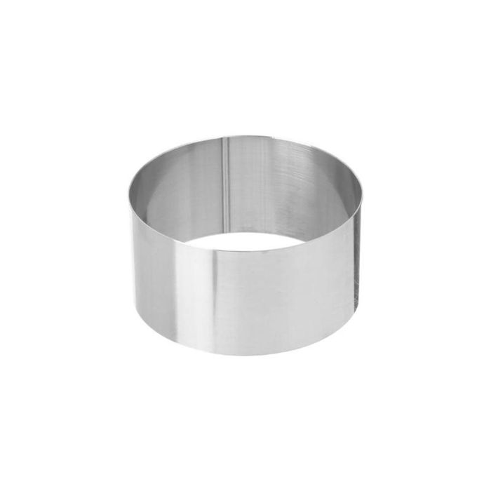 Five Simply Smart Set 3 Moldes para Emplatar de Acero Inoxidable, Redondos Ø8x4cm y Cuadrados 8x8x4cm - Surtido 5