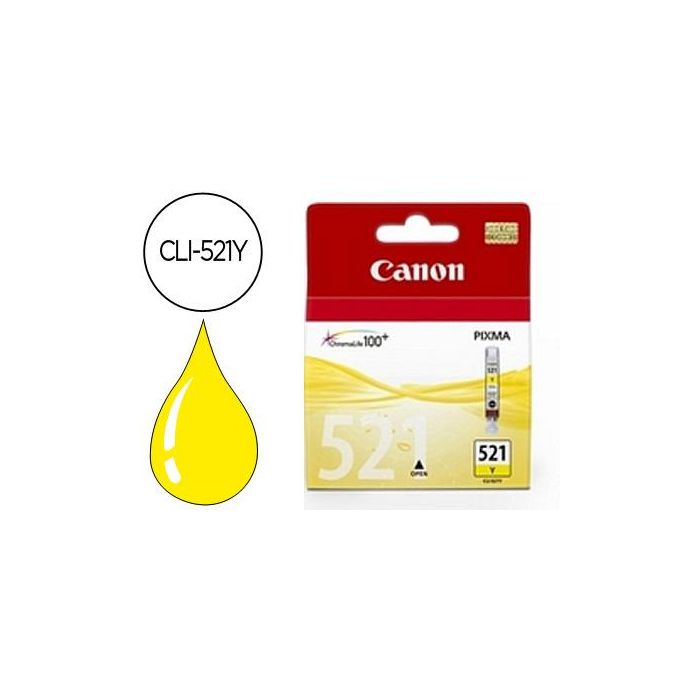 Ink-Jet Canon Cli-521Y Amarillo Pixma Mp620-630-980 Ip3600-4600