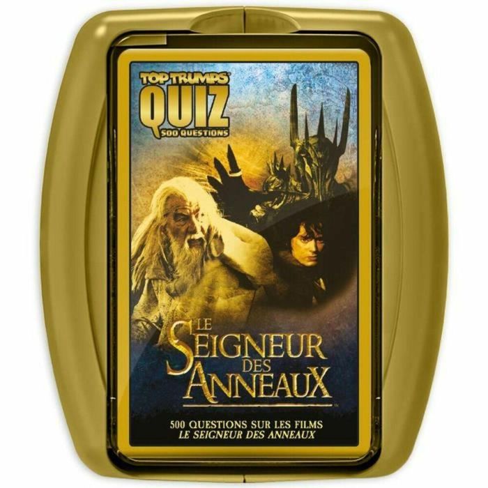 Winning Moves Quiz El Señor de los Anillos: Juego de Preguntas y Respuestas - 500 Preguntas, 100 Tarjetas Ilustradas, Compacto, 2+ Jugadores +10 Años