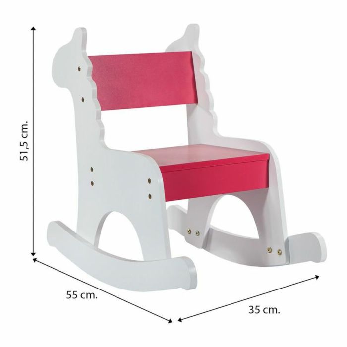 Silla mecedora Alexandra House Living Blanco Rojo Madera MDF 33 x 55 x 51,5 cm Infantil Jirafa 1