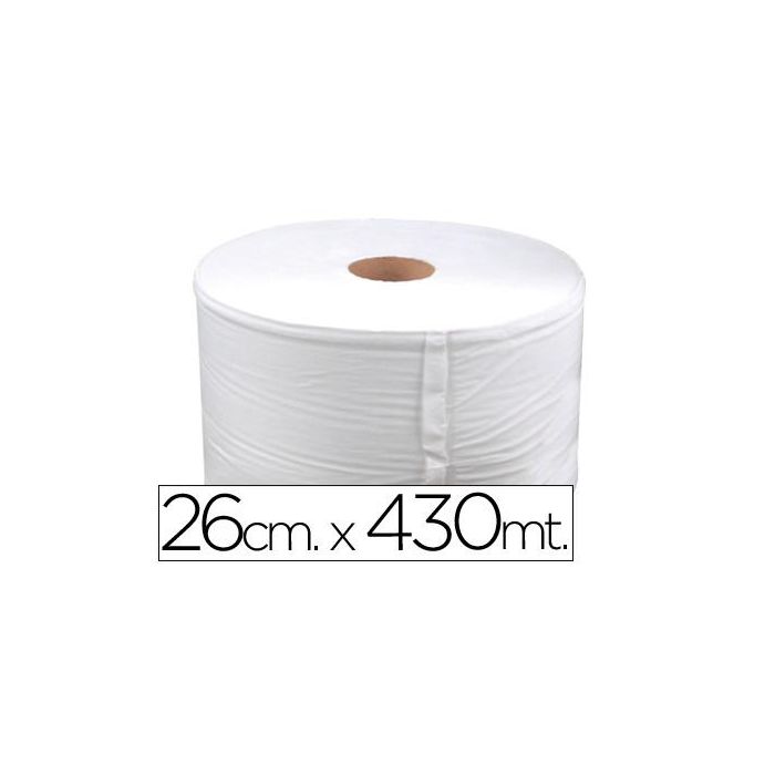 Papel Secamanos Industrial 26 cms De Ancho X 400 Mts Aprox Diametro 33,5 cm Para El Dispensador 46826 2 unidades