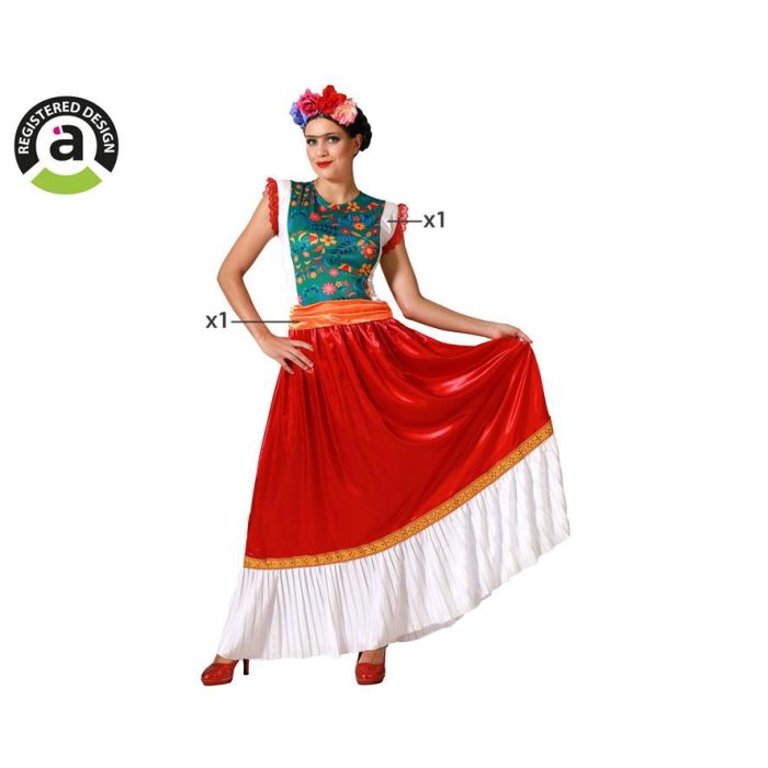 Disfraz Mejicana Vestido Rojo Mujer Adulto Talla M-L 0 Disfraz Mejicana Vestido Rojo Mujer Adulto Talla M-L 0
