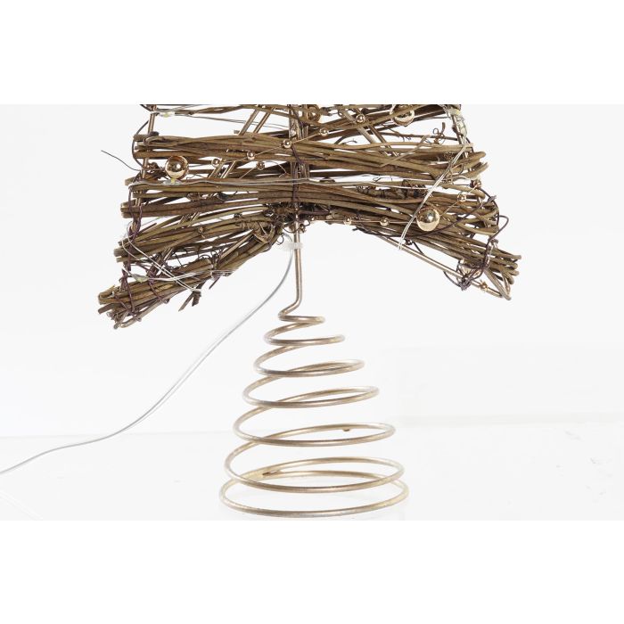 DKD Home Decor Estrella Navidad Moderna LED Fibra Natural Dorada 25x20x5 cm | Pack 6 Unidades A Pilas AA 3 DKD Home Decor Estrella Navidad Moderna LED Fibra Natural Dorada 25x20x5 cm | Pack 6 Unidades A Pilas AA 3