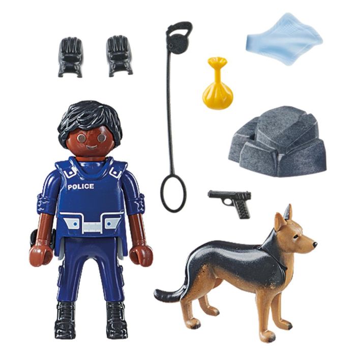 PLAYMOBIL 71162 Policía con Perro Rastreador Especial Plus - Figura Coleccionable con Accesorios (Guantes, Pistola) +4 años 1 PLAYMOBIL 71162 Policía con Perro Rastreador Especial Plus - Figura Coleccionable con Accesorios (Guantes, Pistola) +4 años 1