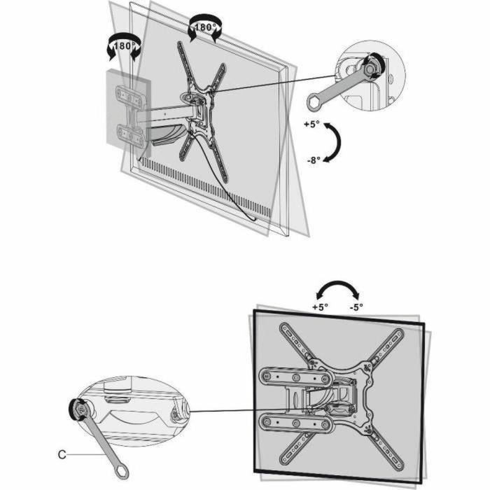 Ajuste extensible. Soporte delgado para TV - Acero - SHO 7600 1 Ajuste extensible. Soporte delgado para TV - Acero - SHO 7600 1