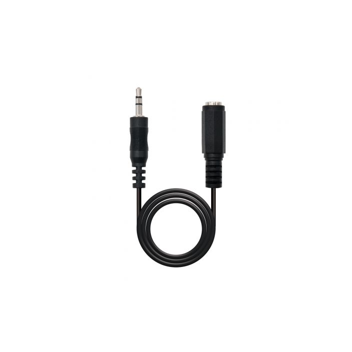 Nanocable 10.24.0201 Cable Estéreo Jack 3.5 Macho - Hembra 1.5m Negro