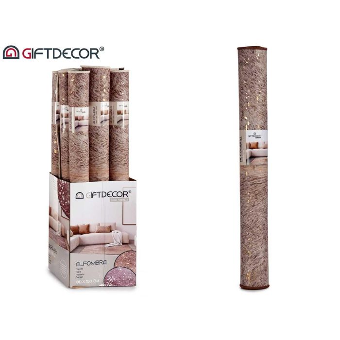 Alfombra Marron 100X150Cm Con Manchas Doradas Giftdecor (9 Unidades) 2 Alfombra Marron 100X150Cm Con Manchas Doradas Giftdecor (9 Unidades) 2