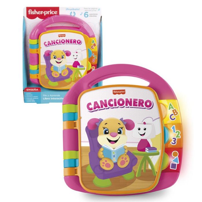 Fisher-Price Dlf23 Libro Interactivo de Aprendizaje para Bebés +6 meses, con Canciones, Letras, Números, Colores, Español - Color Rosa Fisher-Price Dlf23 Libro Interactivo de Aprendizaje para Bebés +6 meses, con Canciones, Letras, Números, Colores, Español - Color Rosa