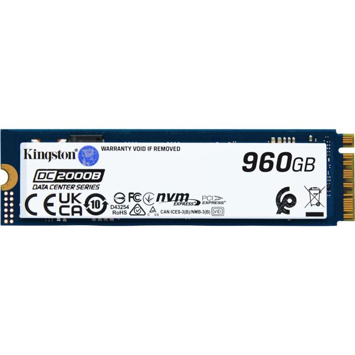 Kingston DC2000B SSD Enterprise Server M.2 960GB NVMe PCIe 4.0 x4 2280 - Lectura 7000 MB/s, Escritura 1300 MB/s 1
