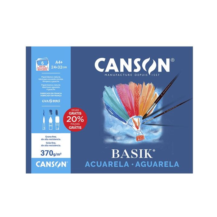 Canson Minipack Acuarela Y Témpera Basik 6 Hojas 24x32 cm + 20% De Hojas Gratis 5