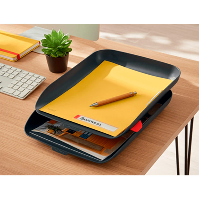 Bandeja Sobremesa Leitz Cosy Gris Set De 2 2