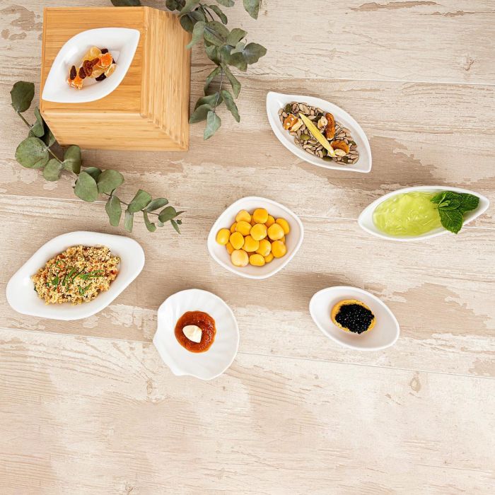 Quid Select Mini Bandeja Melamina 17x9,5x2 cm Blanca Duradera Resistente Apta Lavavajillas No Microondas 3