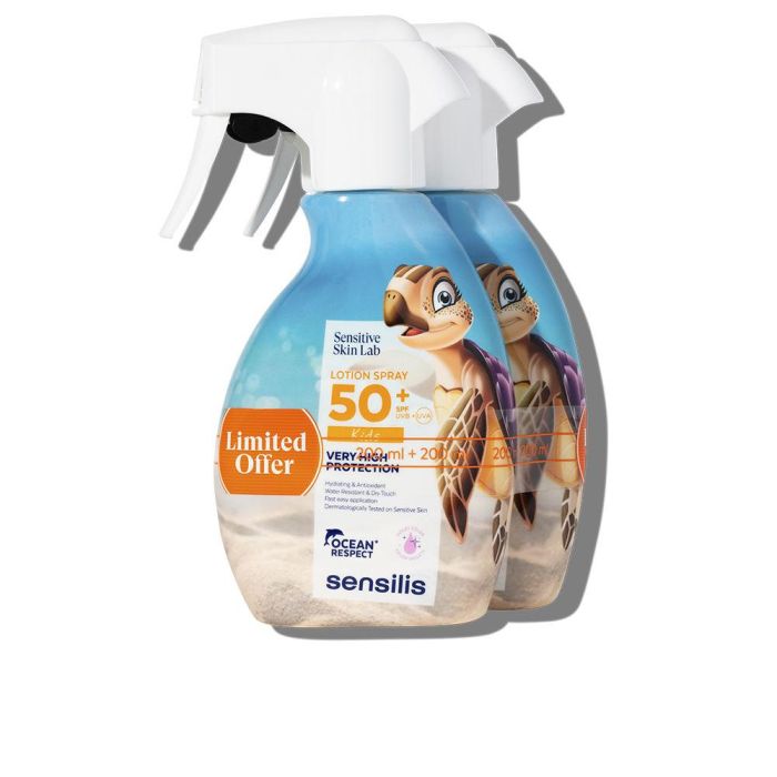 Sensilis PEDIATRICS Loción Spray Fotoprotector Corporal SPF50+ Piel Atópica Resistente Agua Absorción Rápida Hidratante Pack 2x200ml Sensilis PEDIATRICS Loción Spray Fotoprotector Corporal SPF50+ Piel Atópica Resistente Agua Absorción Rápida Hidratante Pack 2x200ml