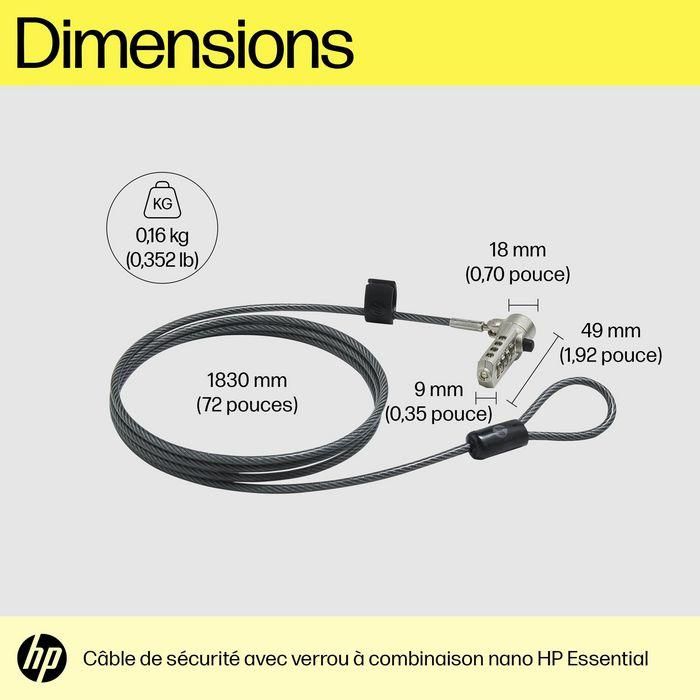 Cable de Seguridad HP 63B31AA 1,83 m Negro 4 Cable de Seguridad HP 63B31AA 1,83 m Negro 4