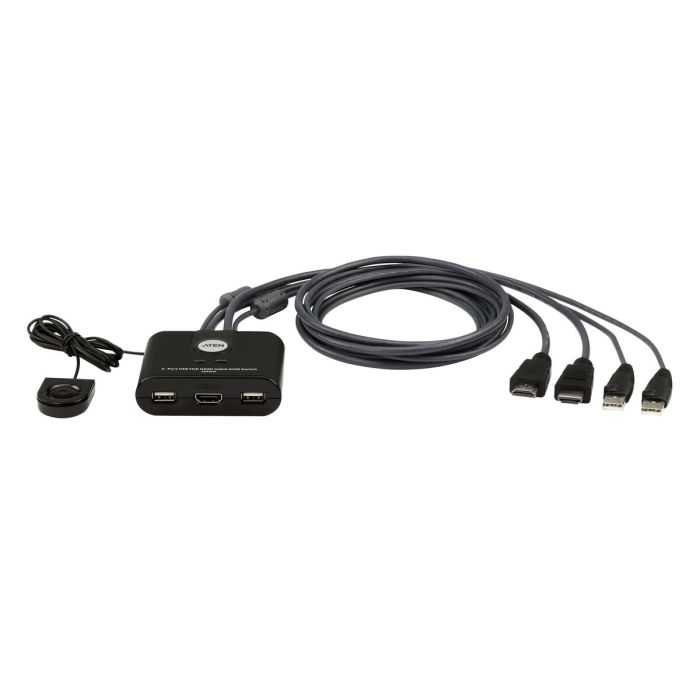 ATEN Switch KVM USB FHD HDMI de 2 puertos en formato cable