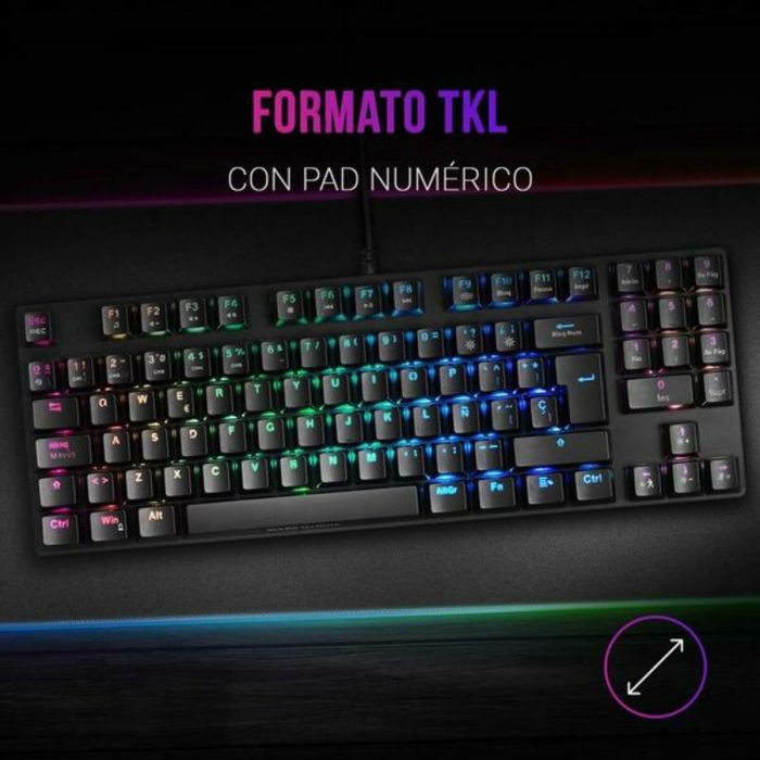 Teclado mecánico Mars Gaming MKREVOPRO Qwerty Portugués Negro 1