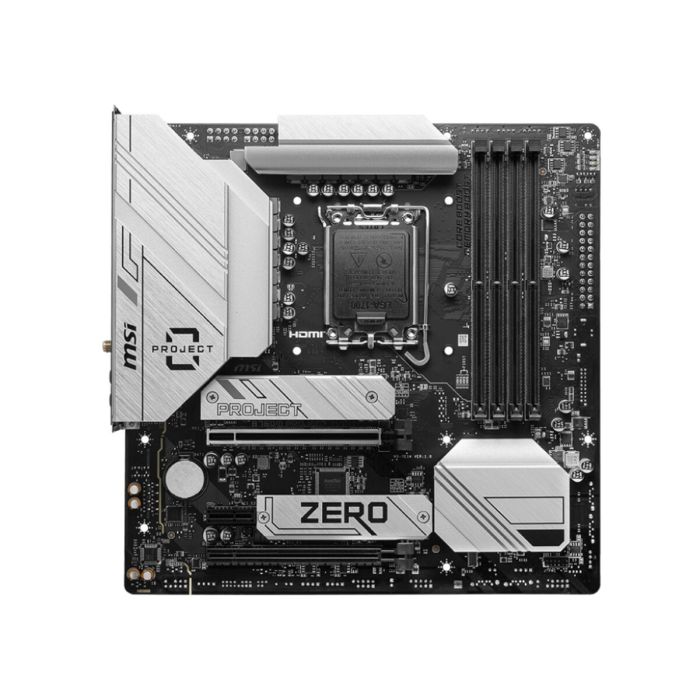 Placa MSI B760M Project Zero,Btf,Intel,1700,B760,4Ddr5,256Gb,Hdmi+Dp,4Sata3/6G+2M.2,9Usb3.2,2.5Gb+Wifi6E+Bt5.3,Matx