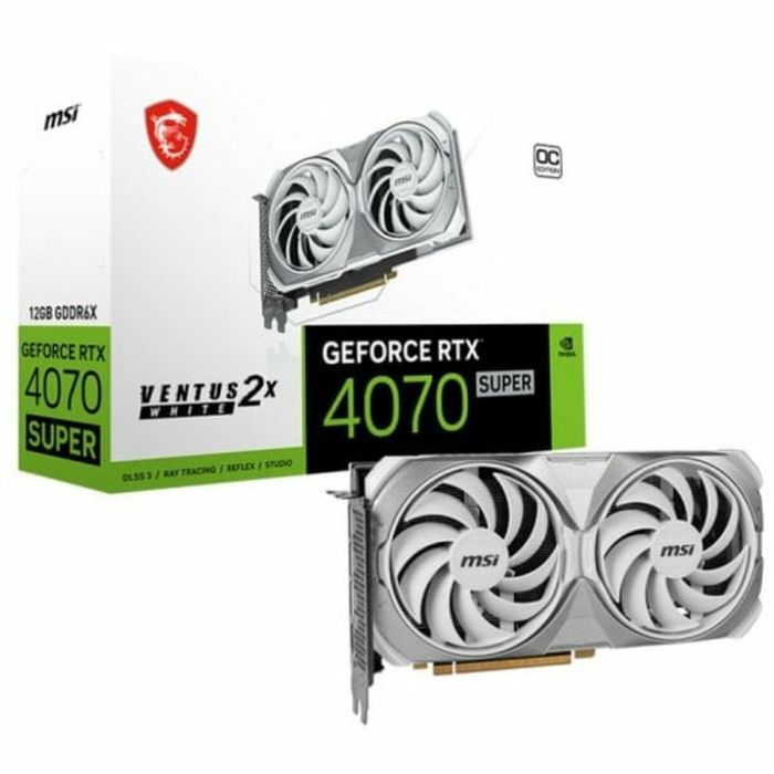 MSI - Tarjeta gráfica - GeForce RTX 4070 SUPER 12G VENTUS 2X OC Blanco