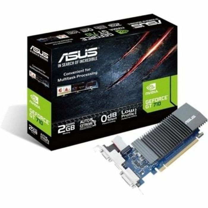 Tarjeta Gráfica Asus GeForce GT 710 SL EVO BRK/ 2GB GDDR5/ Compatible con Perfil Bajo