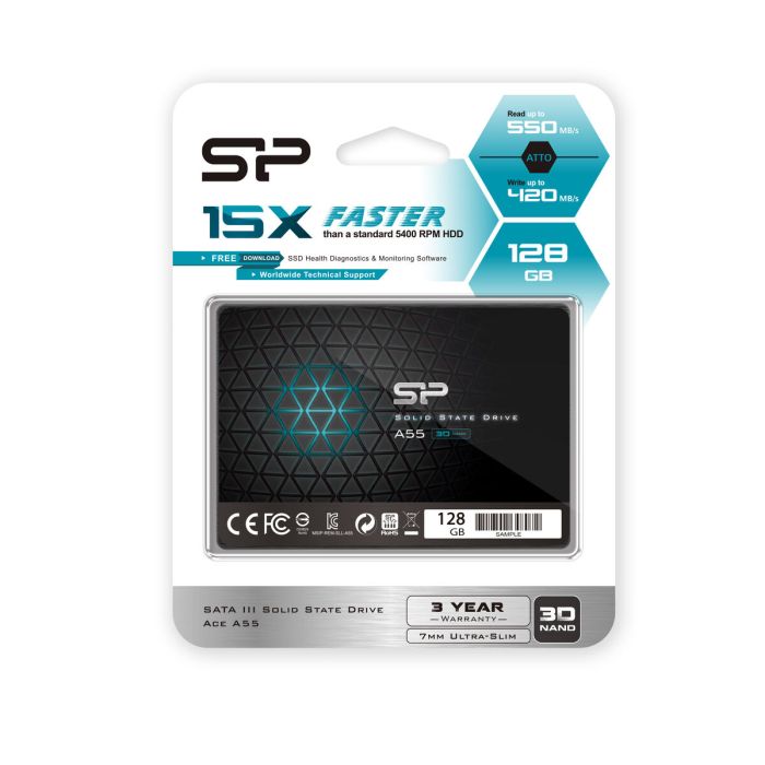 Disco Duro Silicon Power SP128GBSS3A55S25 128 GB SSD 1 Disco Duro Silicon Power SP128GBSS3A55S25 128 GB SSD 1