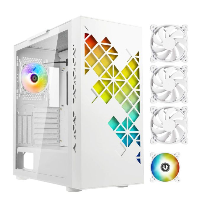 Caja de PC sin fuente de alimentación - BITFENIX Tracery ARGB (Blanco) - Torre media - Formato E-ATX