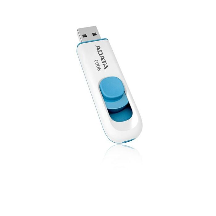 Memoria USB Adata AC008-64G-RWE 64 GB Blanco Azul/Blanco 64 GB