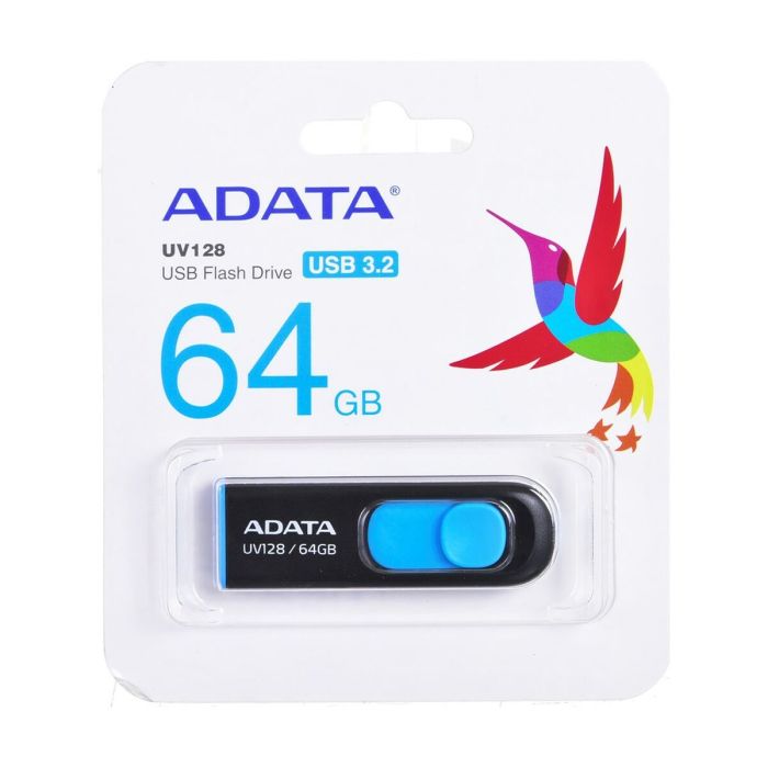 Memoria USB Adata 64GB DashDrive UV128 64 GB Azul Negro 64 GB 2