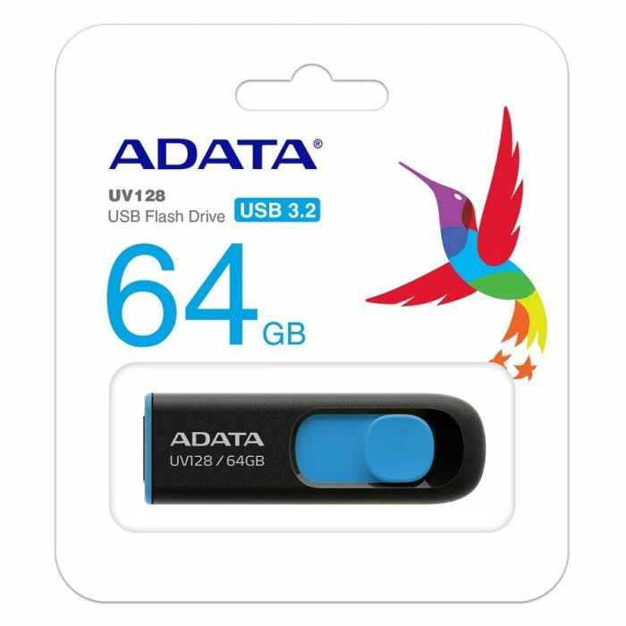 Memoria USB Adata 64GB DashDrive UV128 64 GB Azul Negro 64 GB 1