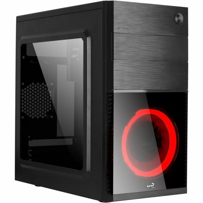 Aerocool Cs-105 Micro-Atx Case, Usb 3.0, Red Ring Light 120Mm Fan, Side Window, 5.25" Bay