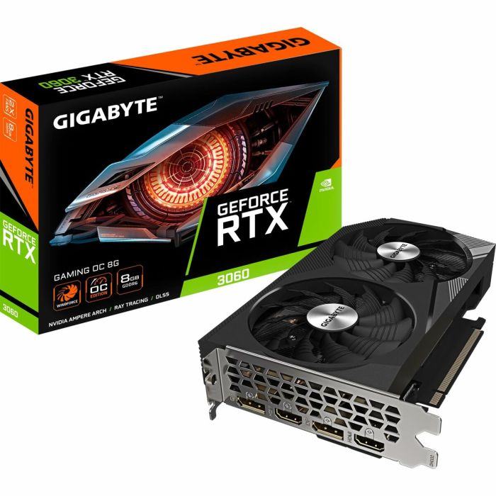 Vga Gigabyte Gv-N3060Gaming Oc-8Gd 2.0,Nv,Rtx3060,Gddr6,8Gb,128Bit,2Hdmi+2Dp,Windforce 2X (2 Ventiladores)