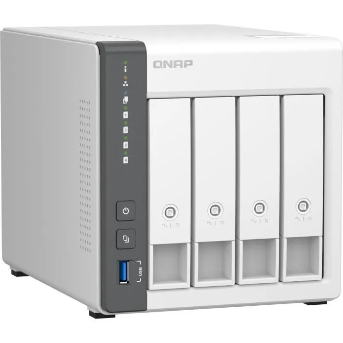QNAP TS-433-4G NAS SOHO 2 Bahías 2.5GbE 4GB RAM Procesador ARM Cortex A55 2.0 GHz Blanco 1