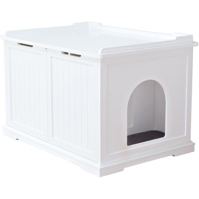 Cabina de inodoro TRIXIE - 75 x 51 x 53 cm - Blanco - Para gatos Cabina de inodoro TRIXIE - 75 x 51 x 53 cm - Blanco - Para gatos