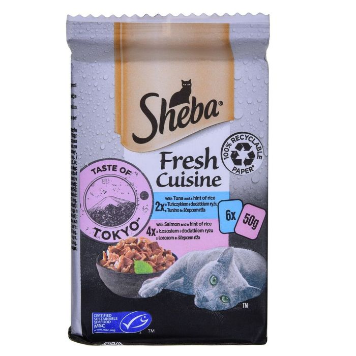 Comida para gato Sheba Salmón Atún 6 x 50 g Comida para gato Sheba Salmón Atún 6 x 50 g
