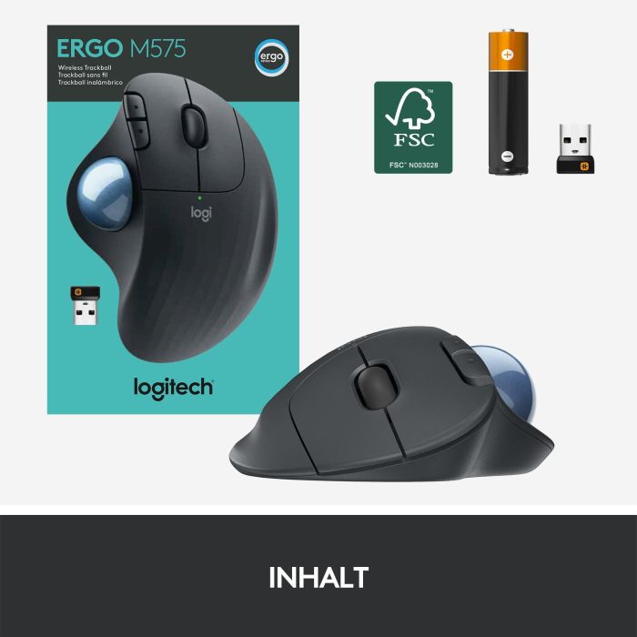 Logitech M575 ERGO Wireless Trackball - Ratón Ergonómico Inalámbrico Graphite 4