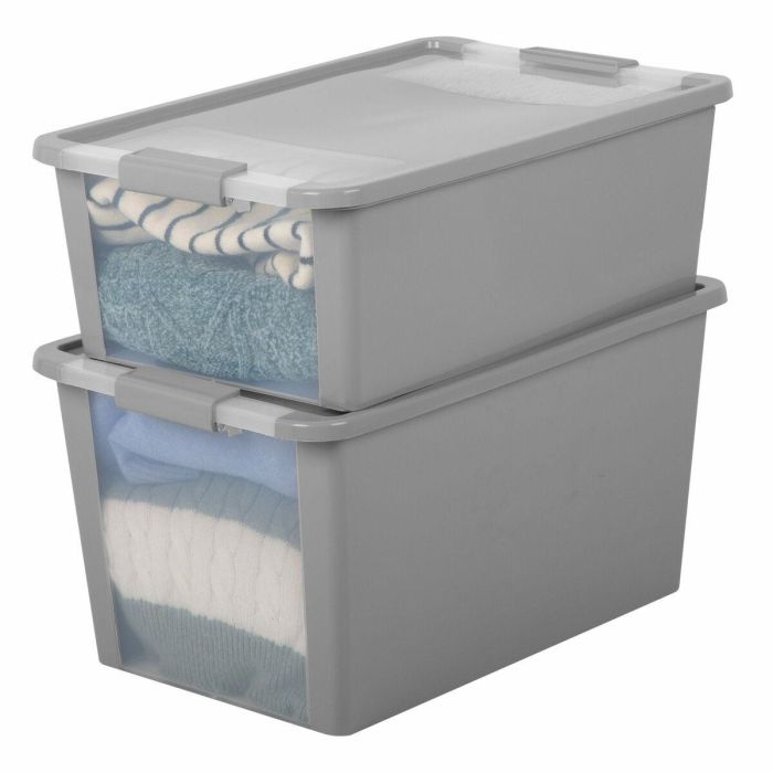 Caja de Almacenaje Curver Gris Plástico 40 L 55 x 28 x 35 cm (5 Unidades) 1 Caja de Almacenaje Curver Gris Plástico 40 L 55 x 28 x 35 cm (5 Unidades) 1