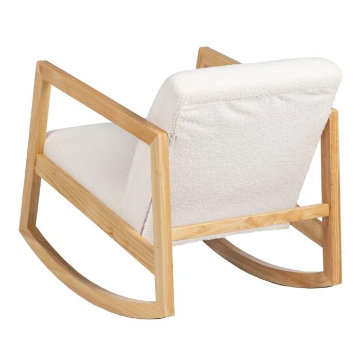 Mecedora Blanco Natural Madera de caucho Tejido 60 x 83 x 72 cm 7 Mecedora Blanco Natural Madera de caucho Tejido 60 x 83 x 72 cm 7