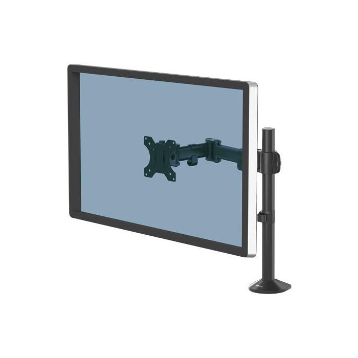 Fellowes Brazo Para Monitor Individual Reflex Series Negro - Ajuste de Altura 45cm, VESA 75x75/100x100, Capacidad 8kg
