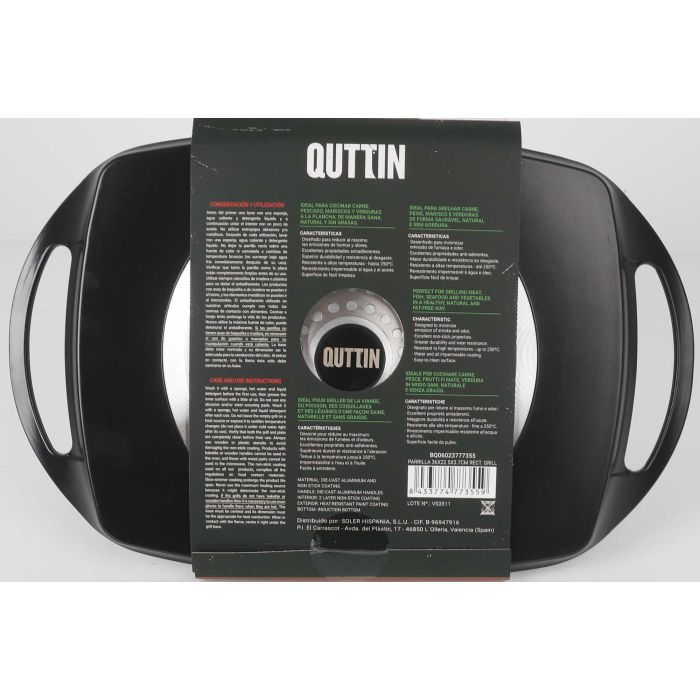 Quttin Parrilla Rectangular Grill 36 x 22.5 x 3.7 cm (6 Unidades) 3