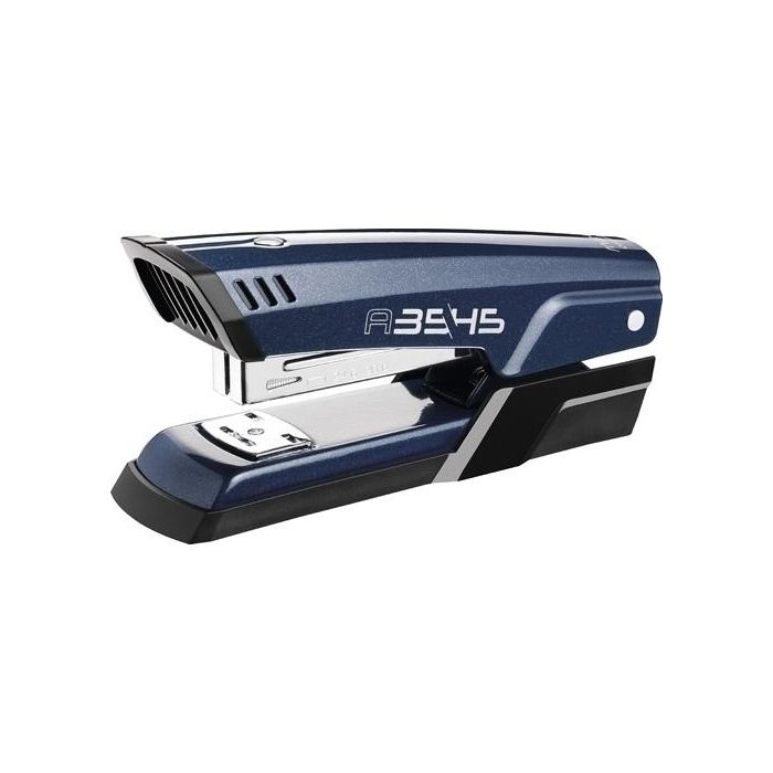 Maped Grapadora Sobremesa Half Strip Advanced Metal, Triple Función (Grapado, Punteado, Clavado), Capacidad 100-140 Grapas 24/6-26/6, Azul