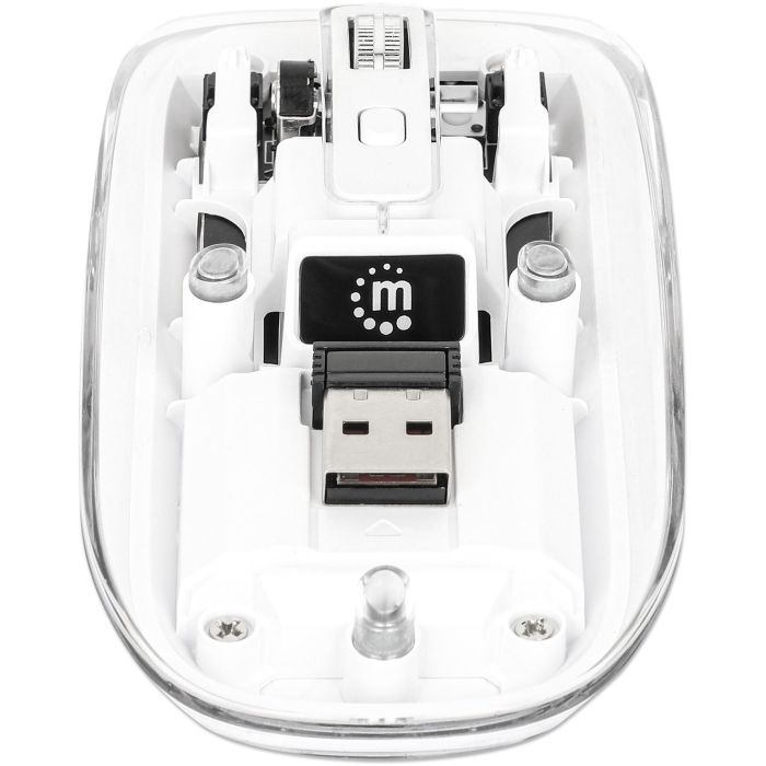 MANHATTAN Funkmaus USB-A 4Tasten RGB LED weiß transparent 6