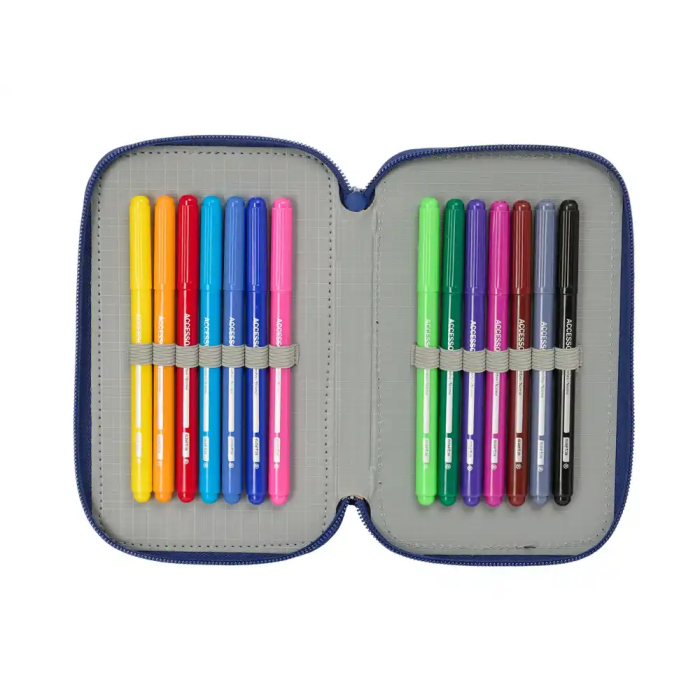 Plumier Triple F.C. Barcelona Azul marino 12,5 x 19,5 x 5,5 cm 37 Piezas 5