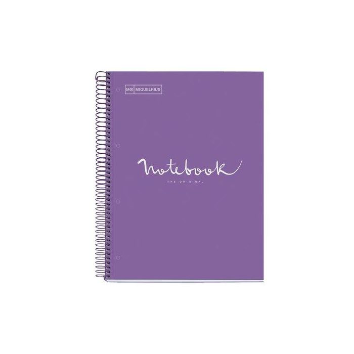 Bloc Miquelrius Emotions Notebook 1 Micro.Tapa Extra A4 80H 90G Cuadric.5X5 Purpura 5 unidades