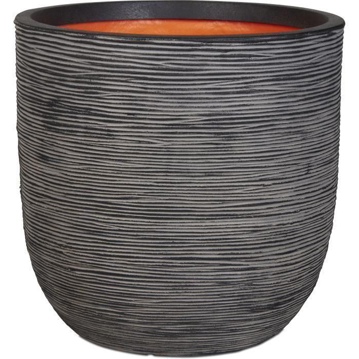 Capi Jardiniere Nature Rib 43 x 41 cm antracita KOFZ933 424243 Capi Jardiniere Nature Rib 43 x 41 cm antracita KOFZ933 424243