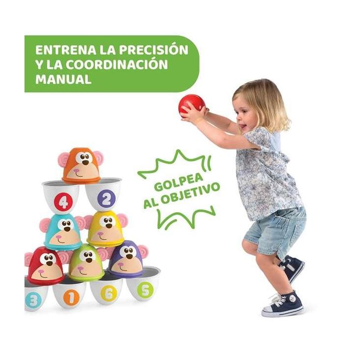 Chicco Juego de Bolos Animales con Pelota 11x15x9 cm Juguete Infantil 25