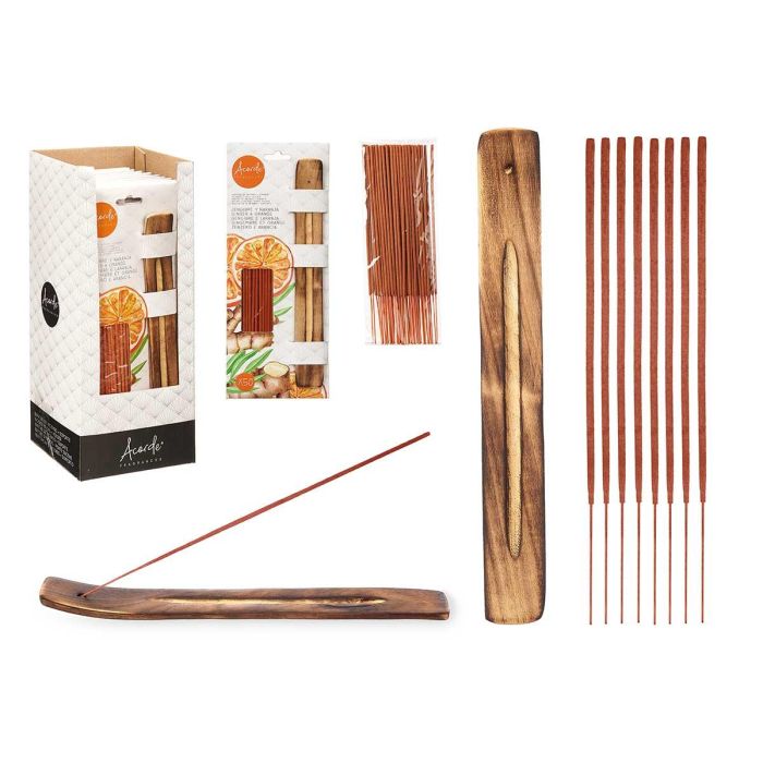 Set 50 Barras Incienso con Soporte de Madera Naranja, Bambú y Esencia - Acorde 12x29.5x2 cm (24 Unidades) Set 50 Barras Incienso con Soporte de Madera Naranja, Bambú y Esencia - Acorde 12x29.5x2 cm (24 Unidades)