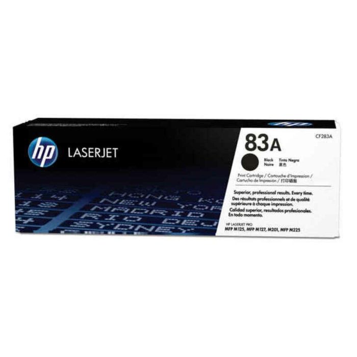 HP 83A Cartucho de Tóner Láser Original Negro CF283A con 1500 Páginas para Impresoras HP LaserJet Pro M127, M201 HP 83A Cartucho de Tóner Láser Original Negro CF283A con 1500 Páginas para Impresoras HP LaserJet Pro M127, M201
