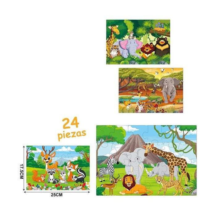 Puzzle  24 Piezas Animales Salvaje 25 X 17,50 Cm - Modelos surtidos 1