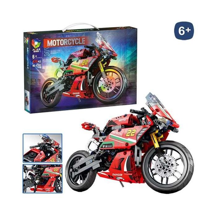 Juego de construcción Maqueta Bloques XL Moto Roja 26 cm 1